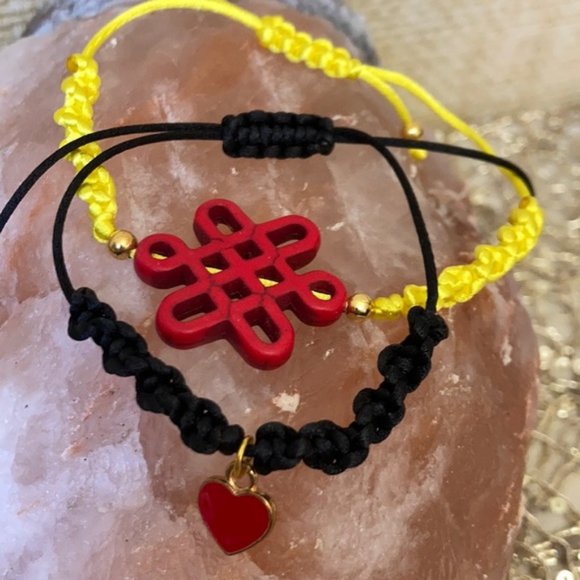 Knot Chinese Howlite | Love braided bracelet set - Picture 7 of 9